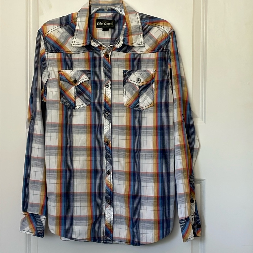 Rebel&Soul Plaid Button Down Shirt Large